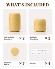 The Essential Capsule Set (2 × 30 mL + 2 × 60 mL, Butter Yellow)